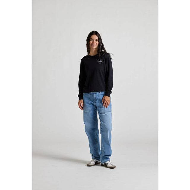 Front on-model view of Maloja StamsundM. Longsleeve Women's in Black colour