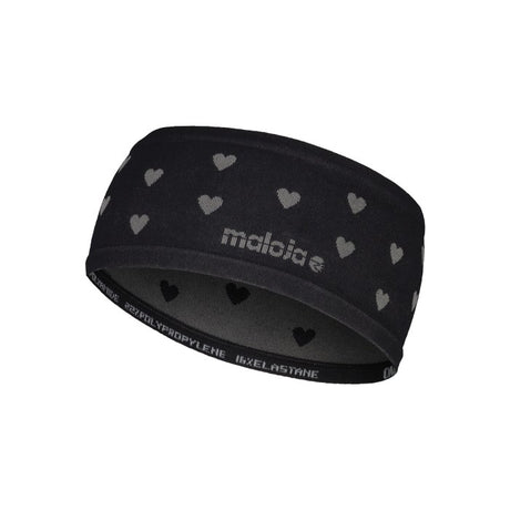 Front view of Maloja's TibabeneM. headband in deep black colour
