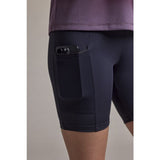 Pocket detail view on-model of Maloja TsandiM running tights for women