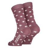 Maloja's VulpotM. socks in stormy lilac colour with white stars