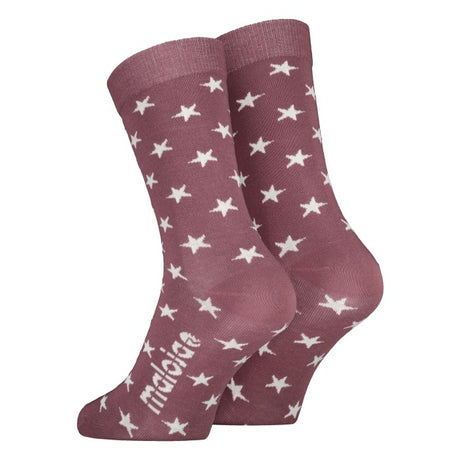 Maloja's VulpotM. socks in stormy lilac colour with white stars