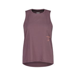 Front view of Maloja WhitneyM women's cycle tank in stormy lilac colour