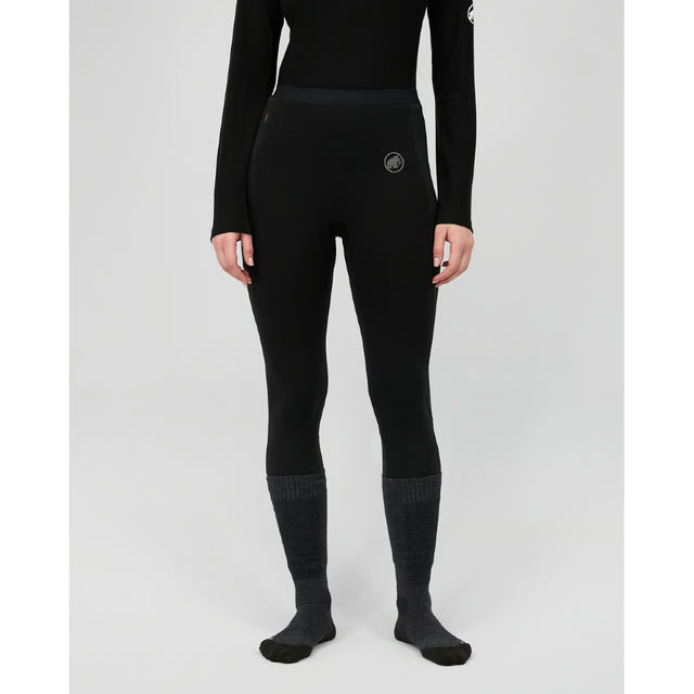 Front on-model view of Mammut Aconcagua L Tights women's in black colour