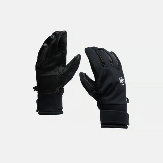 Palm and back view of Mammut Astro Guide SO Gloves in black colour