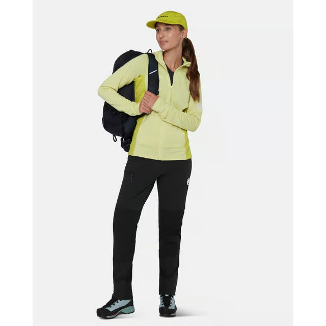 Front on-model view of Mammut Courmayeur SO Pants for women in black colour