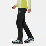 Side on-model view of Mammut Courmayeur SO Pants for women in black colour