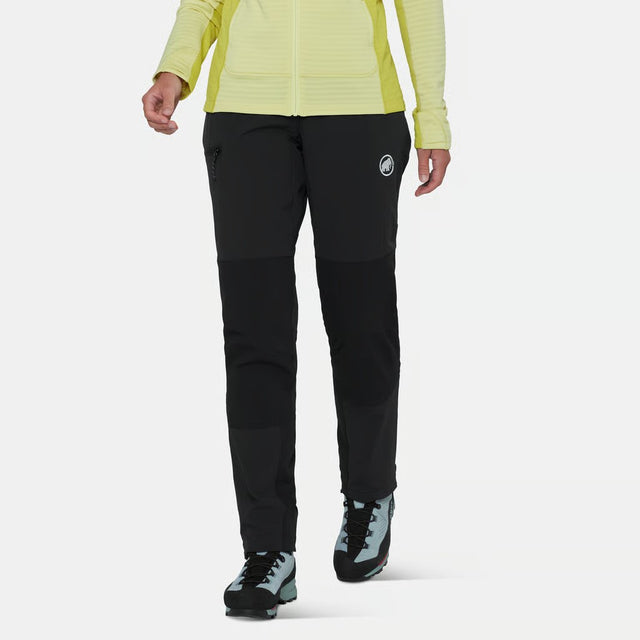 Front on-model view of Mammut Courmayeur SO Pants for women in black colour