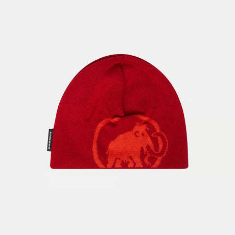 Front view of Mammut Tweak Beanie in Dark Mammut red colour