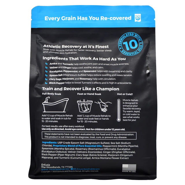 Back view of Muscle Rehab bath soak package