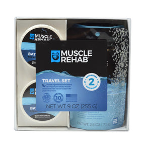 Front view of Muscle Rehab travel set