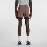 Back view of New Balance RC Essential Shorts 5" Men's in Cortado with slate grey colour