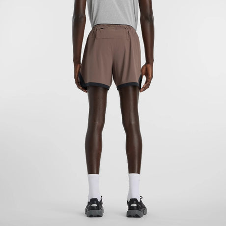 Back view of New Balance RC Essential Shorts 5" Men's in Cortado with slate grey colour