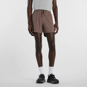 Front view of New Balance RC Essential Shorts 5" Men's in Cortado with slate grey colour