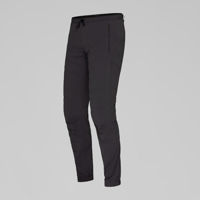Side view of Norrona Senja Flex1 Trackster pants for men in caviar black colour