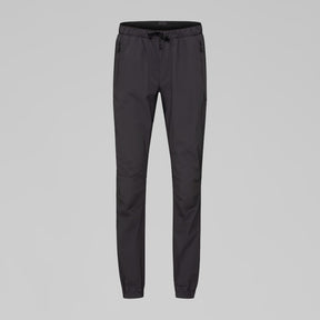 Front view of Norrona Senja Flex1 Trackster pants for women in caviar black colour