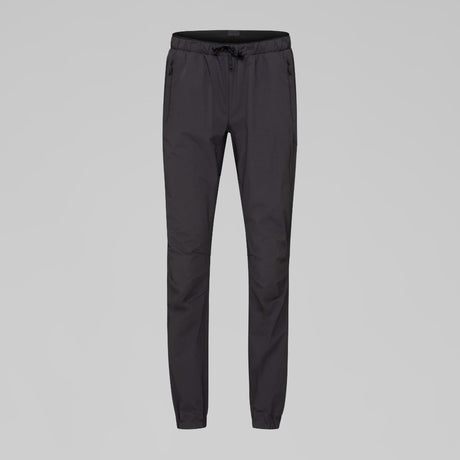 Front view of Norrona Senja Flex1 Trackster pants for women in caviar black colour