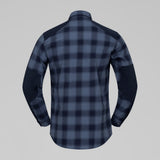 Back view of Norrona femund flannel shirt men' in navy blazer colour