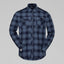 Front view of Norrona femund flannel shirt men' in navy blazer colour