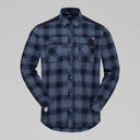 Front view of Norrona femund flannel shirt men' in navy blazer colour