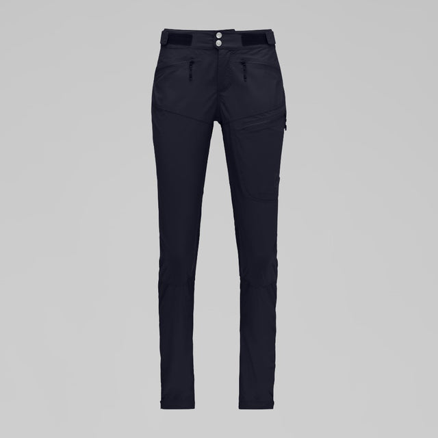 Front view of Norrona femund Flex1 lightweight pants women's in caviar black colour