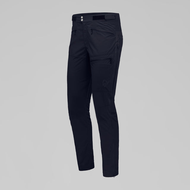 Side view of Norrona femund Flex1 lightweight pants men's in caviar black colour