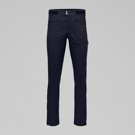 Front view of Norrona femund Flex1 lightweight pants men's in caviar black colour