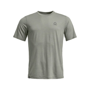 Front view of Ortovox 150 cool beanie T-shirt men's in green sage colour