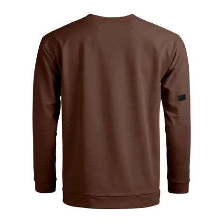 Back view of Ortovox Men's Affinity Crew Neck in dark chestnut