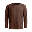 Front view of Ortovox Men's Affinity Crew Neck in dark chestnut