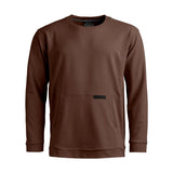 Front view of Ortovox Men's Affinity Crew Neck in dark chestnut
