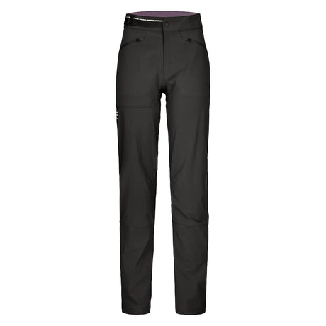Front view of Ortovox Brenta pants women's in black raven colour