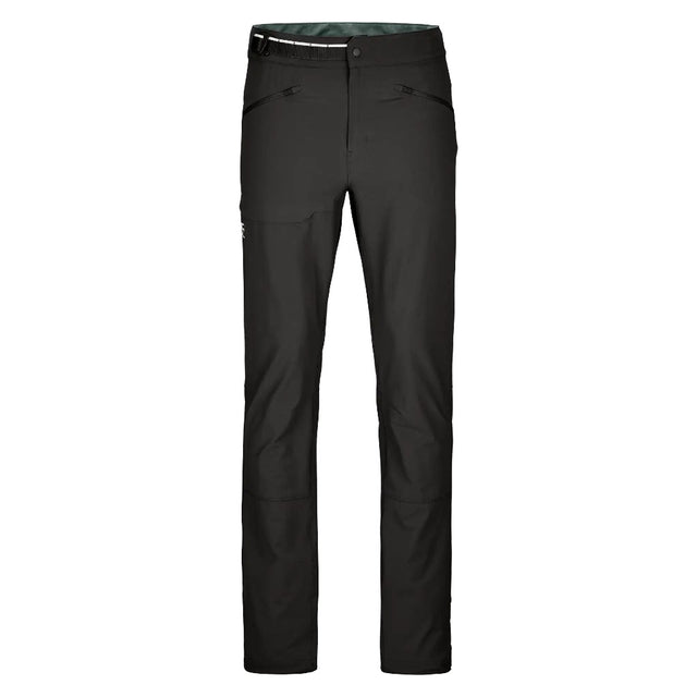Front view of Ortovox Brenta pants men's in black raven colour