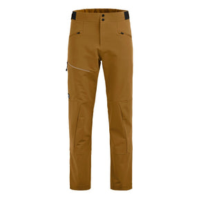 Front view of Ortovox Ortler Softshell pants men's in dark cumin colour
