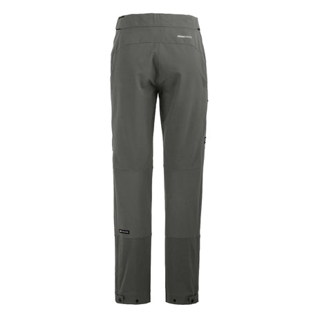 Back view of Ortovox Ortler Softshell pants women's in dark sage colour