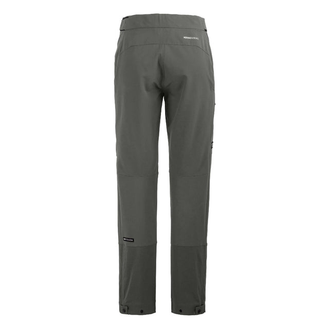 Back view of Ortovox Ortler Softshell pants women's in dark sage colour
