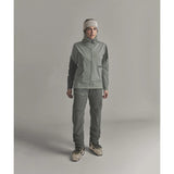 Front on-model view of Ortovox Ortler Softshell pants women's in dark sage colour