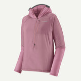 Front view of Patagonia's  women's Airshed Pro Pullover in light violet colour