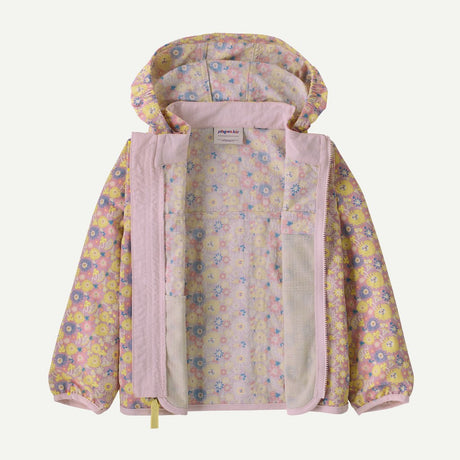 Front view of Patagonia Baggie Jacket in fruity times quiet violet colour