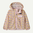 Front view of Patagonia Baggie Jacket in fruity times quiet violet colour