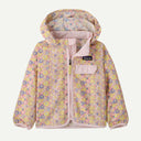 Front view of Patagonia Baggie Jacket in fruity times quiet violet colour