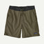 Front view of Patagonia baggies lights 6" men's in basin green colour