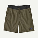 Front view of Patagonia baggies lights 6" men's in basin green colour