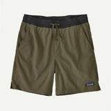 Front view of Patagonia baggies lights 6" men's in basin green colour