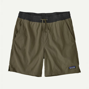 Front view of Patagonia baggies lights 6" men's in basin green colour