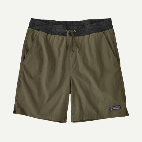 Front view of Patagonia baggies lights 6" men's in basin green colour