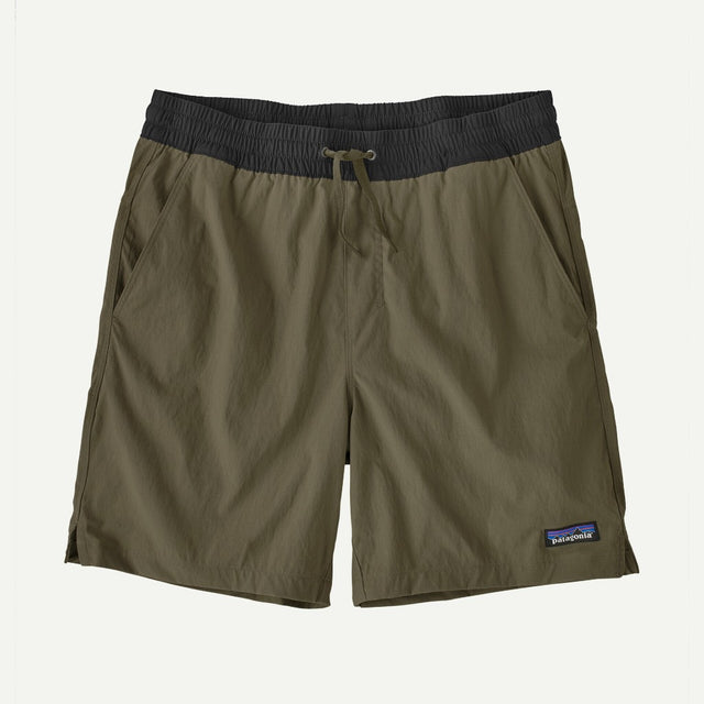 Front view of Patagonia baggies lights 6" men's in basin green colour