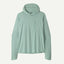 Front view of men's Patagonia's cap cool sun hoody in Thermal Blue Tin Ice X-Dye