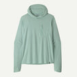 Front view of men's Patagonia's cap cool sun hoody in Thermal Blue Tin Ice X-Dye