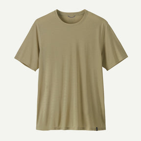 Front view of Patagonia's men's Capilene cool trail shirt in weathered stone