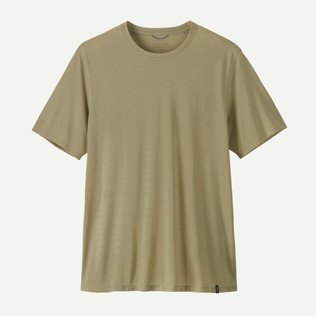 Front view of Patagonia's men's Capilene cool trail shirt in weathered stone